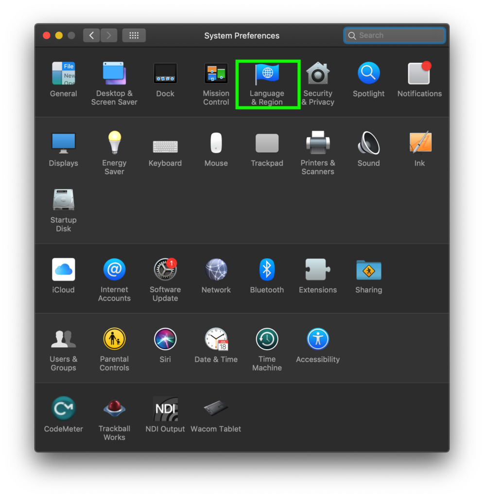Macのメニュー等の表示言語（システム言語）を英語に変える方法・英語